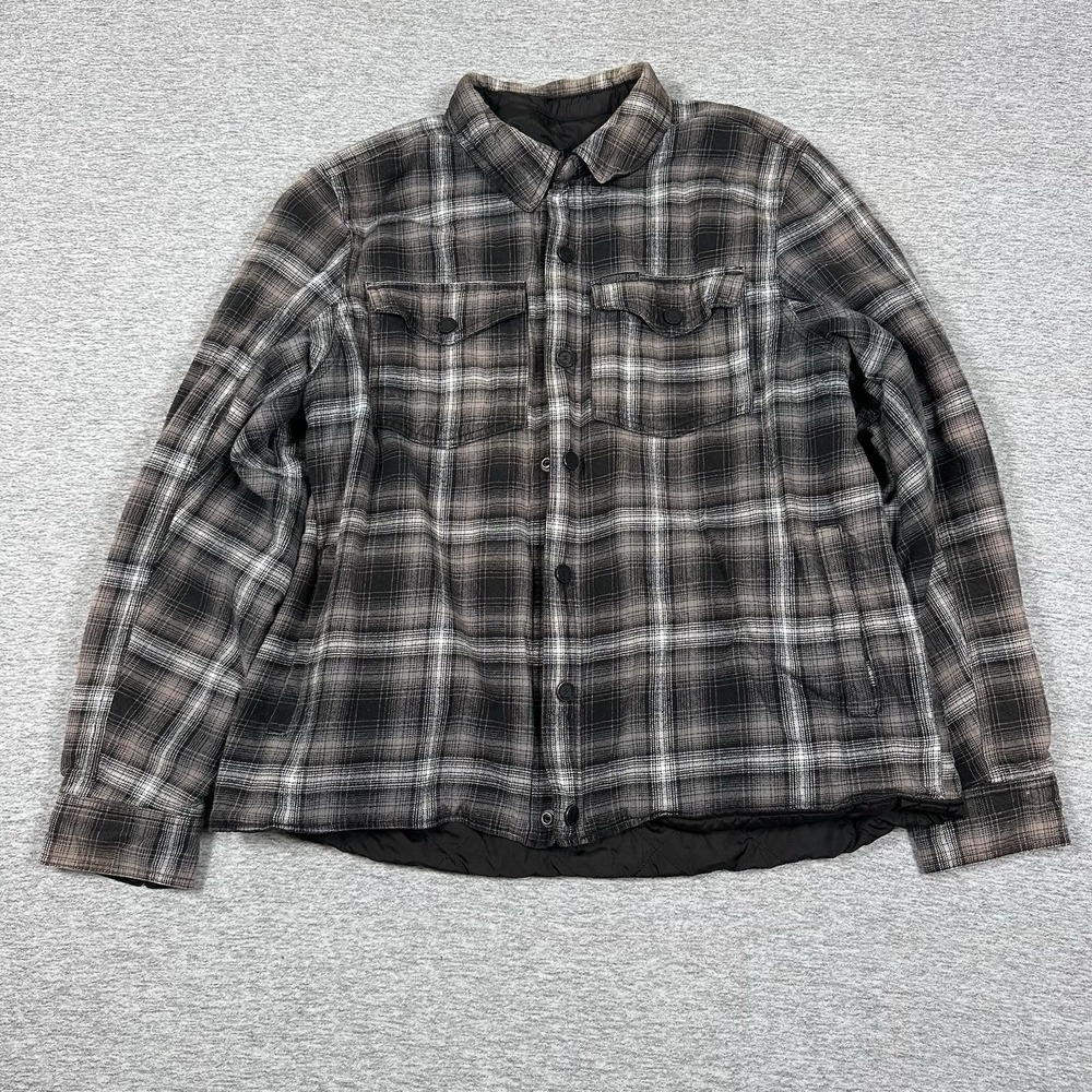 Scorpion Exo Reversible Plaid Motorcycle Jacket Mens XL Full Zip Button Riding